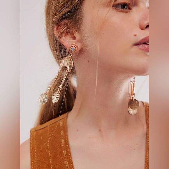 FREE PEOPLE Back To Brooklyn Dangle Earrings - Picture 2 of 4